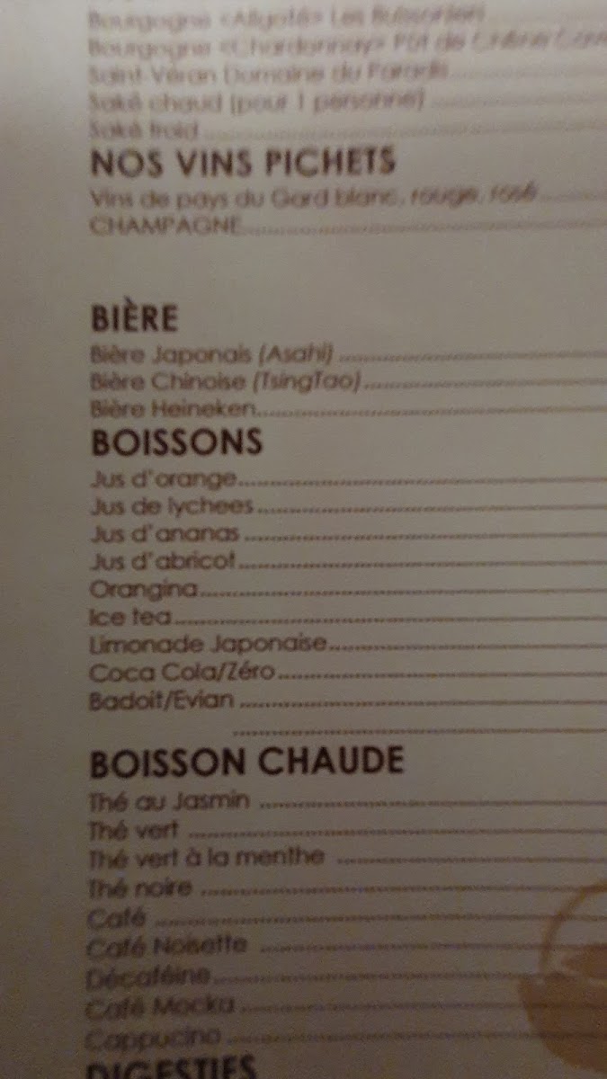 Menu - Osaka photo 3