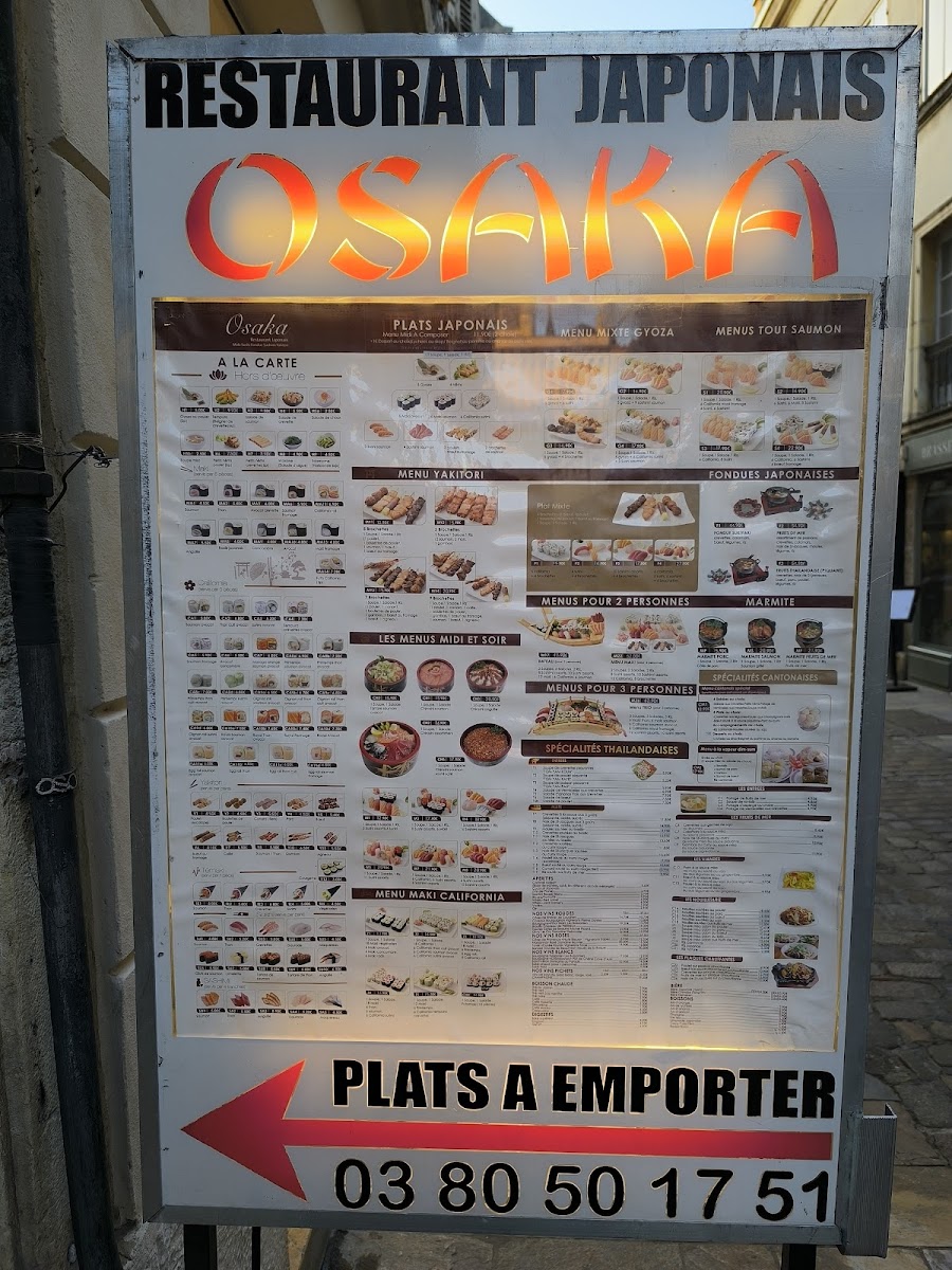 Menu - Osaka photo 4